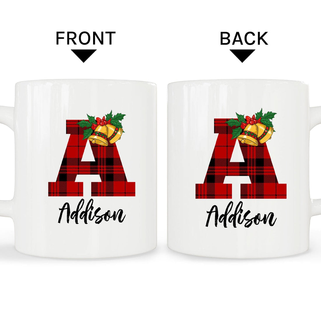 Initial Mug - Personalized Christmas gift for Him, for Her - Custom Mug - Elizabethfashions