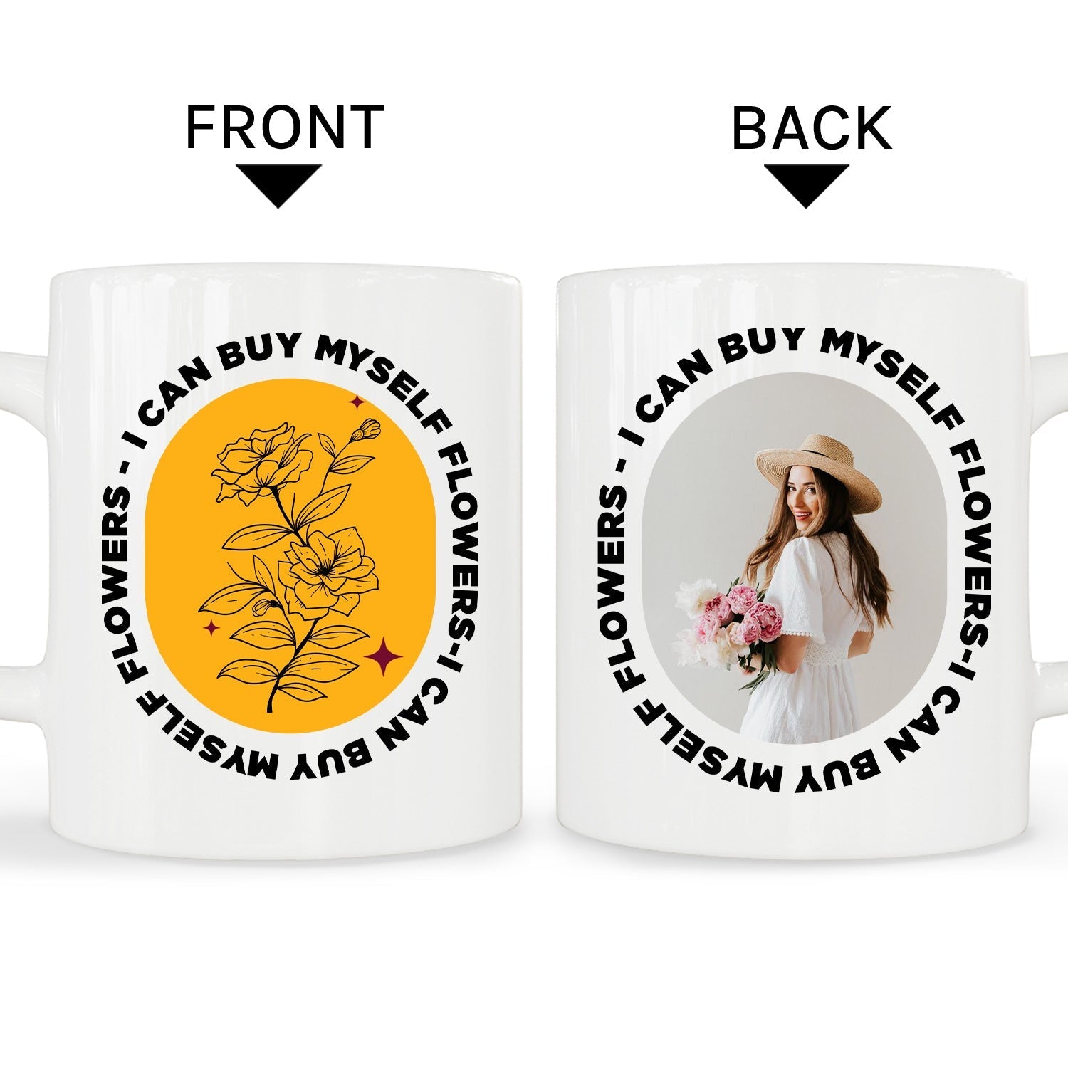 I Can Buy Myself Flowers - Personalized Anti-Valentine's Day gift For Friends - Custom Mug - Elizabeth Fashions