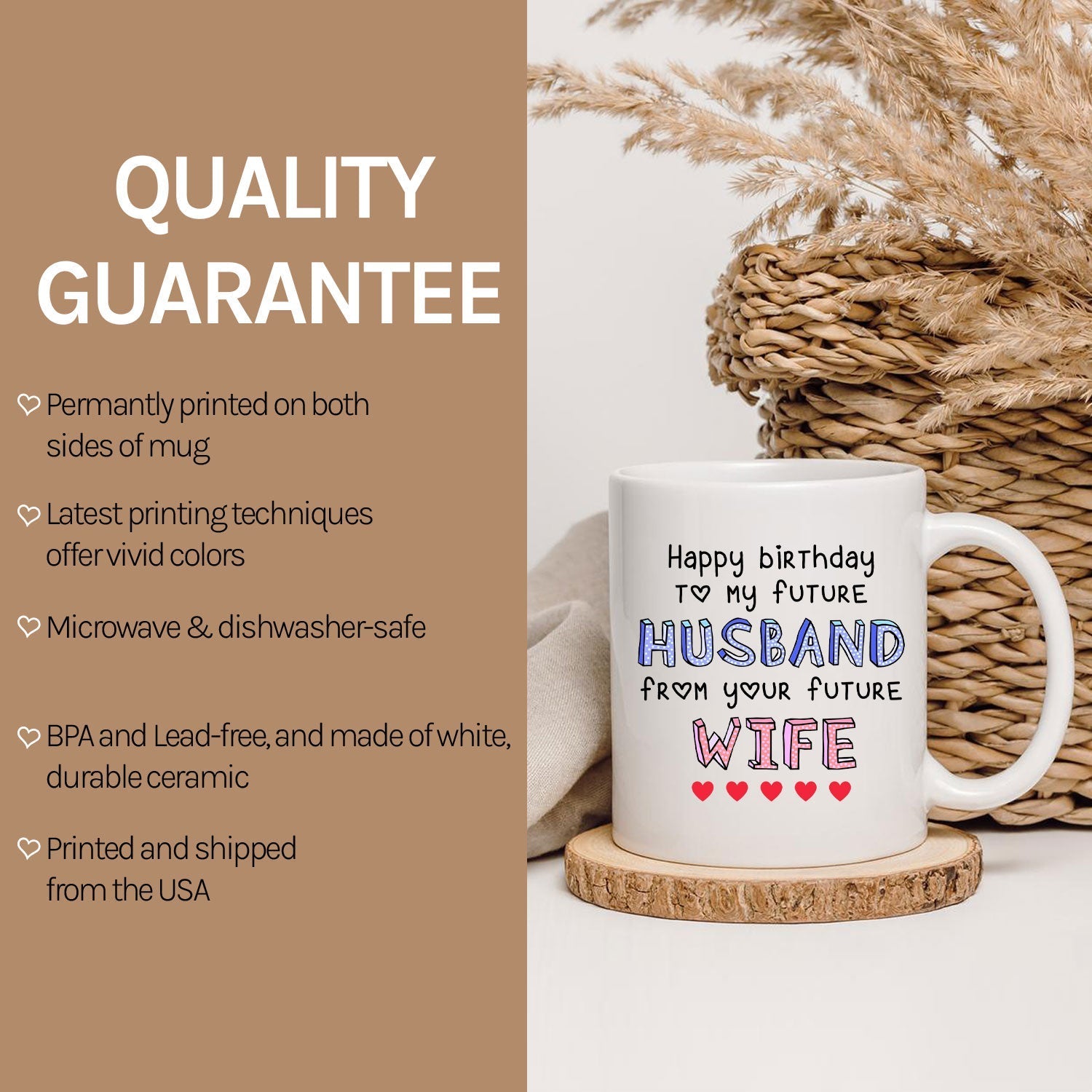 Happy Birthday - Personalized Birthday gift For Fiance - Custom Mug - Elizabethfashions