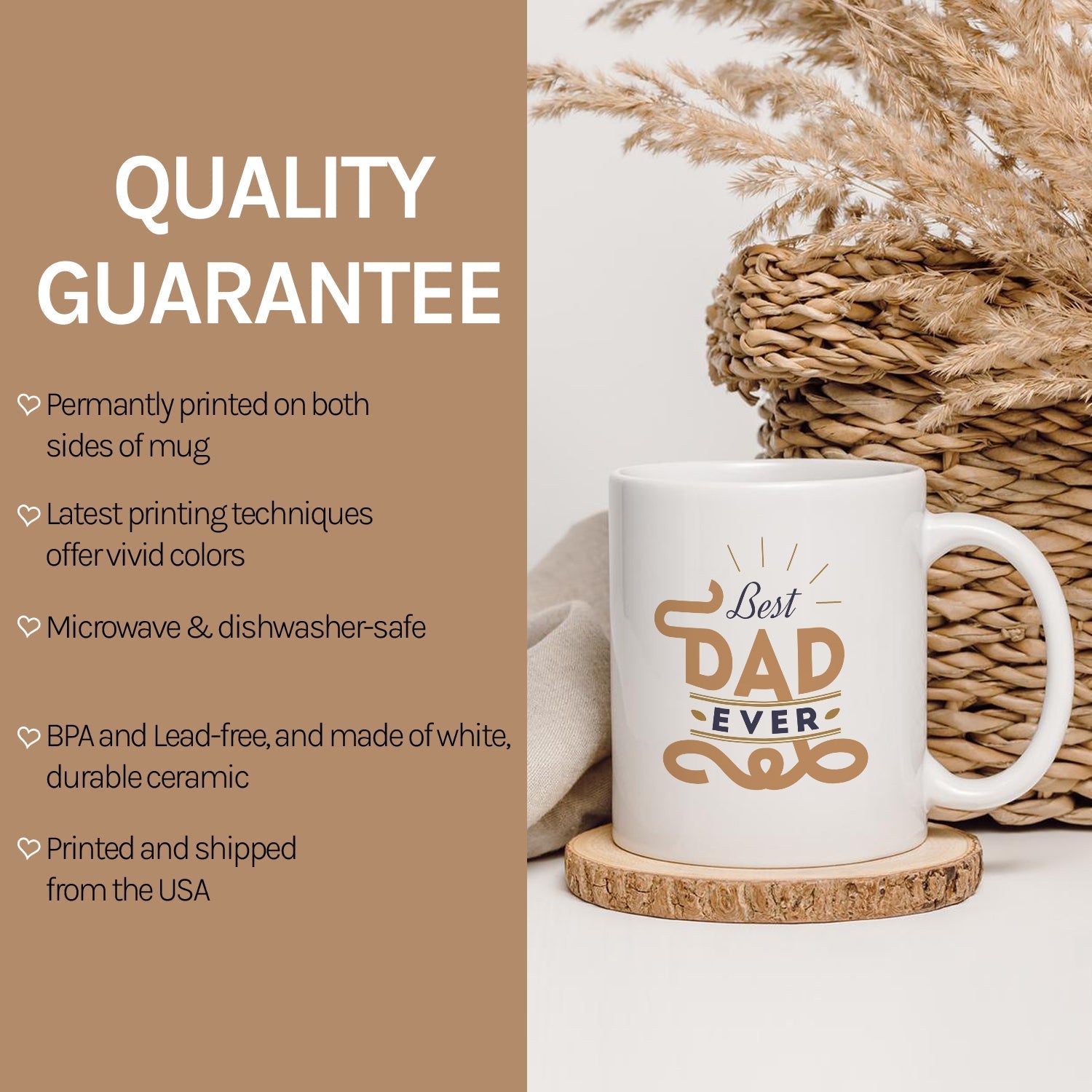 Best Dad Ever Mug - Personalized Father's Day or Birthday gift for Dad - Custom Mug - Elizabethfashions