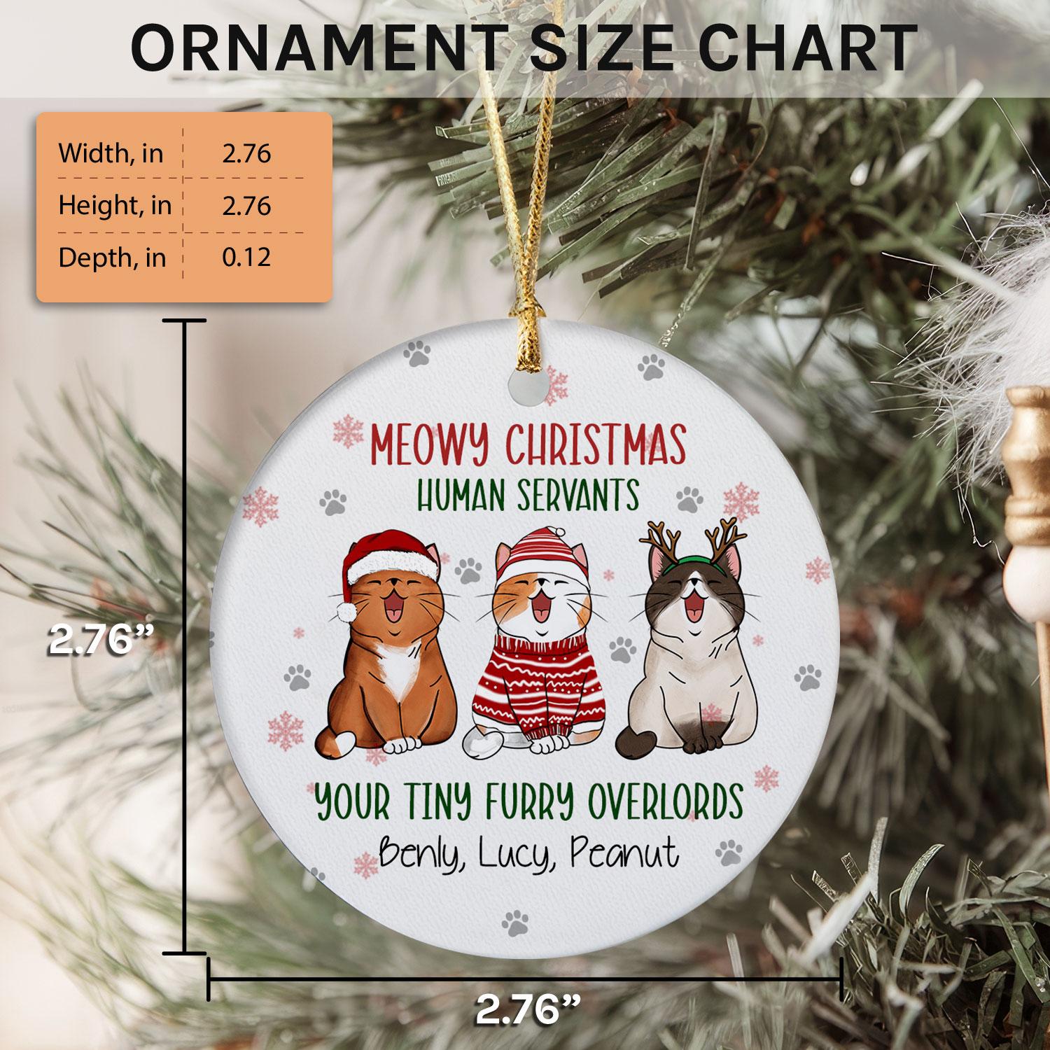 Meowy Christmas - Personalized Christmas gift for Cat Lovers - Custom Circle Ceramic Ornament - Elizabeth Fashions