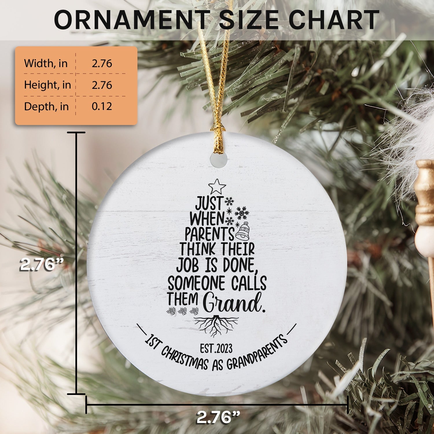 Someone Calls Them Grand - Personalized Christmas gift For Grandparents - Custom Circle Ceramic Ornament - Elizabeth Fashions