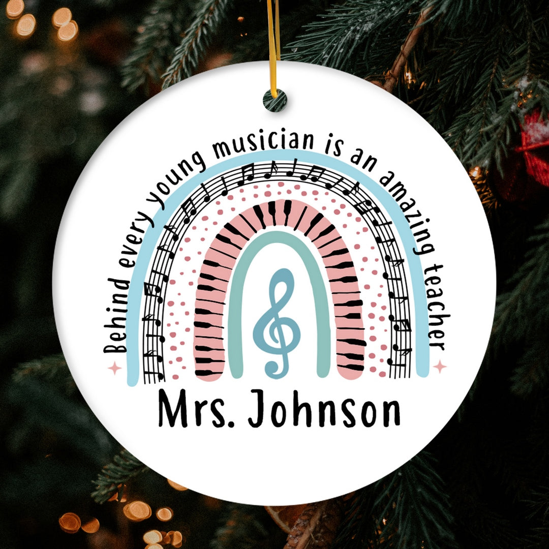 It's A Good Day To Teach Tiny Musicians - Personalized Teacher's Day, Birthday or Christmas gift For Music Teacher - Custom Circle Ceramic Ornament - Elizabeth Fashions