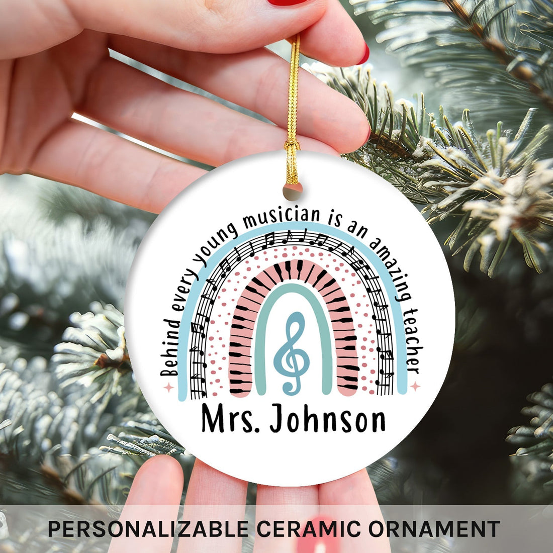 It's A Good Day To Teach Tiny Musicians - Personalized Teacher's Day, Birthday or Christmas gift For Music Teacher - Custom Circle Ceramic Ornament - Elizabeth Fashions