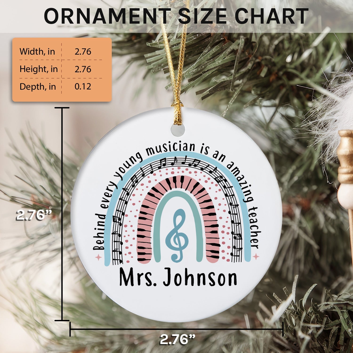 It's A Good Day To Teach Tiny Musicians - Personalized Teacher's Day, Birthday or Christmas gift For Music Teacher - Custom Circle Ceramic Ornament - Elizabeth Fashions