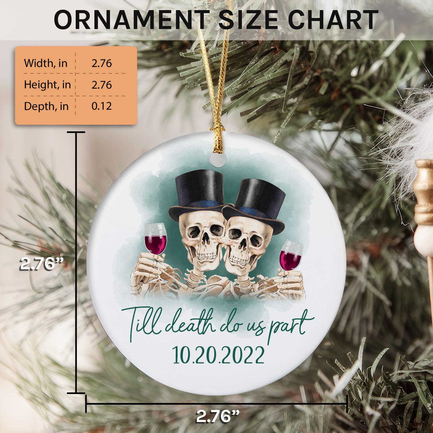 Til Death Do Us Part - Personalized Anniversary or Halloween gift for Gay Couple - Custom Circle Ceramic Ornament - Elizabeth Fashions