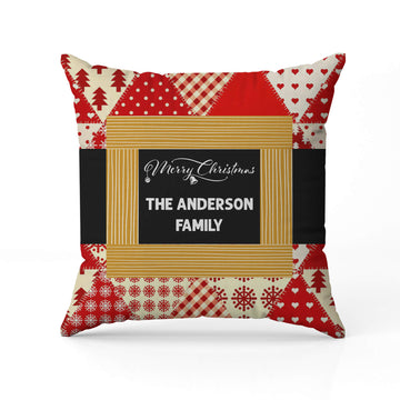 Merry Christmas - Personalized Christmas gift for Family - Custom Pillow - Elizabeth Fashions