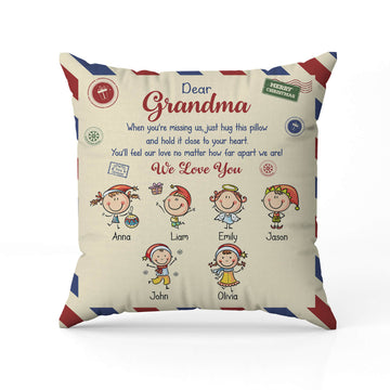 Grandma Postcard - Personalized Christmas gift for Grandma - Custom Pillow - Elizabeth Fashions