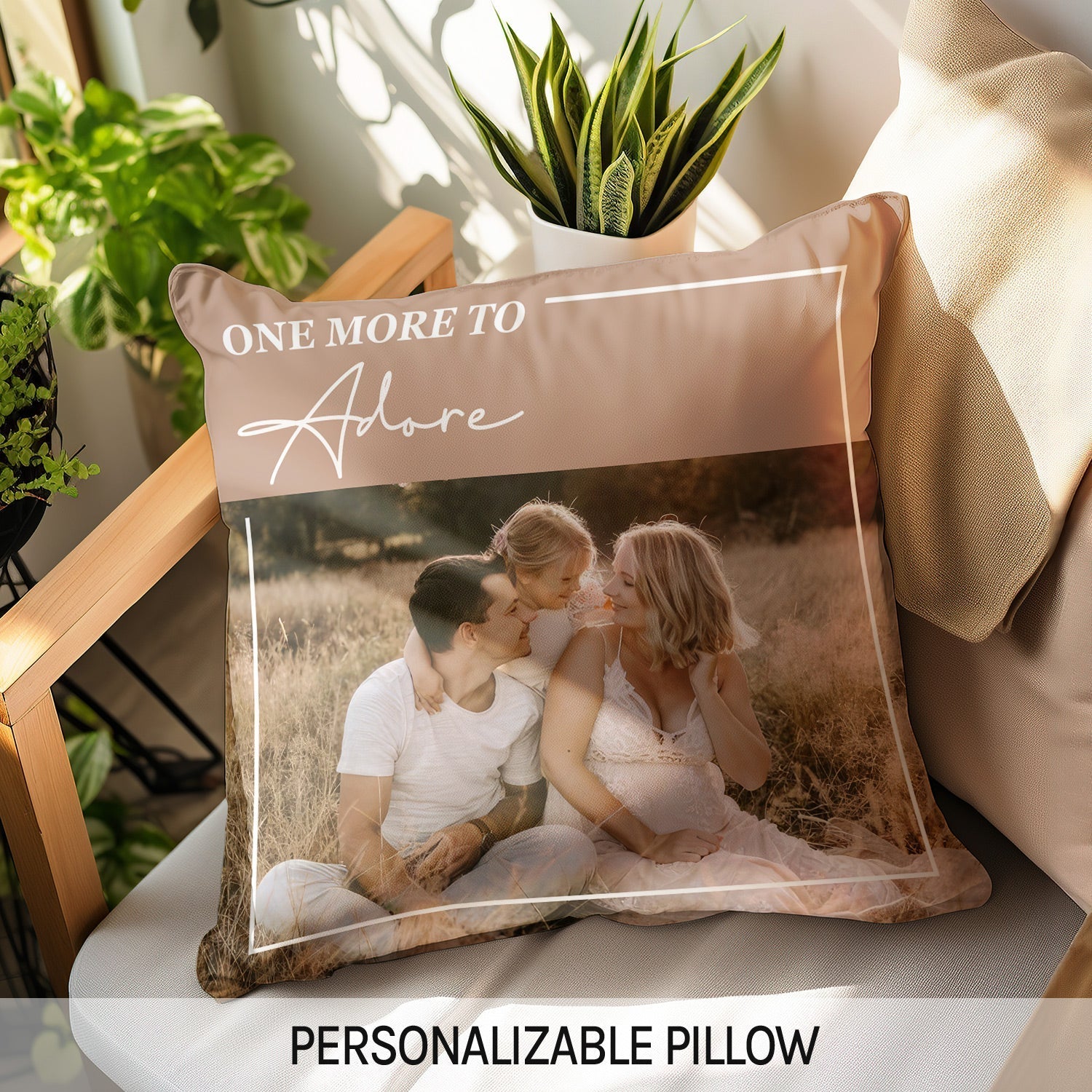 One More To Adore - Personalized Pregnancy Annoucnement gift For Family - Custom Pillow - Elizabeth Fashions
