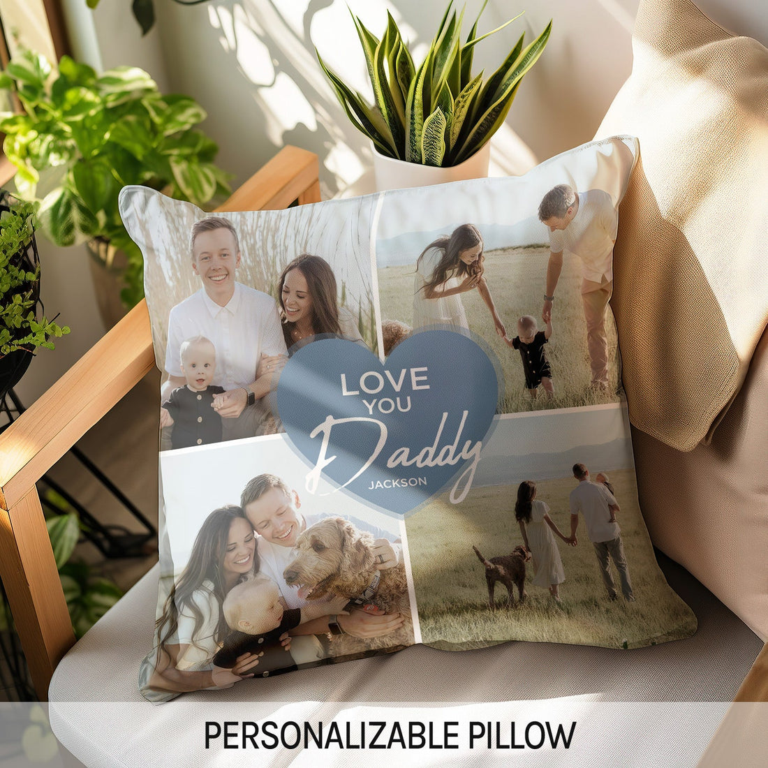Love You Daddy - Personalized Father's Day, Birthday, Valentine's Day or Christmas gift For Dad - Custom Pillow - Elizabeth Fashions