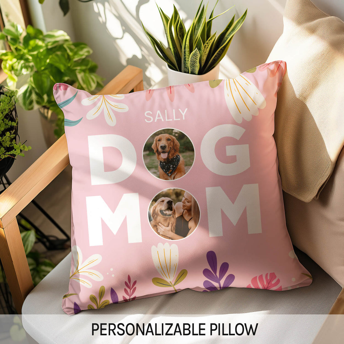 Dog Mom - Personalized Mother's Day, Birthday, Valentine's Day or Christmas gift For Dog Mom - Custom Pillow - Elizabeth Fashions