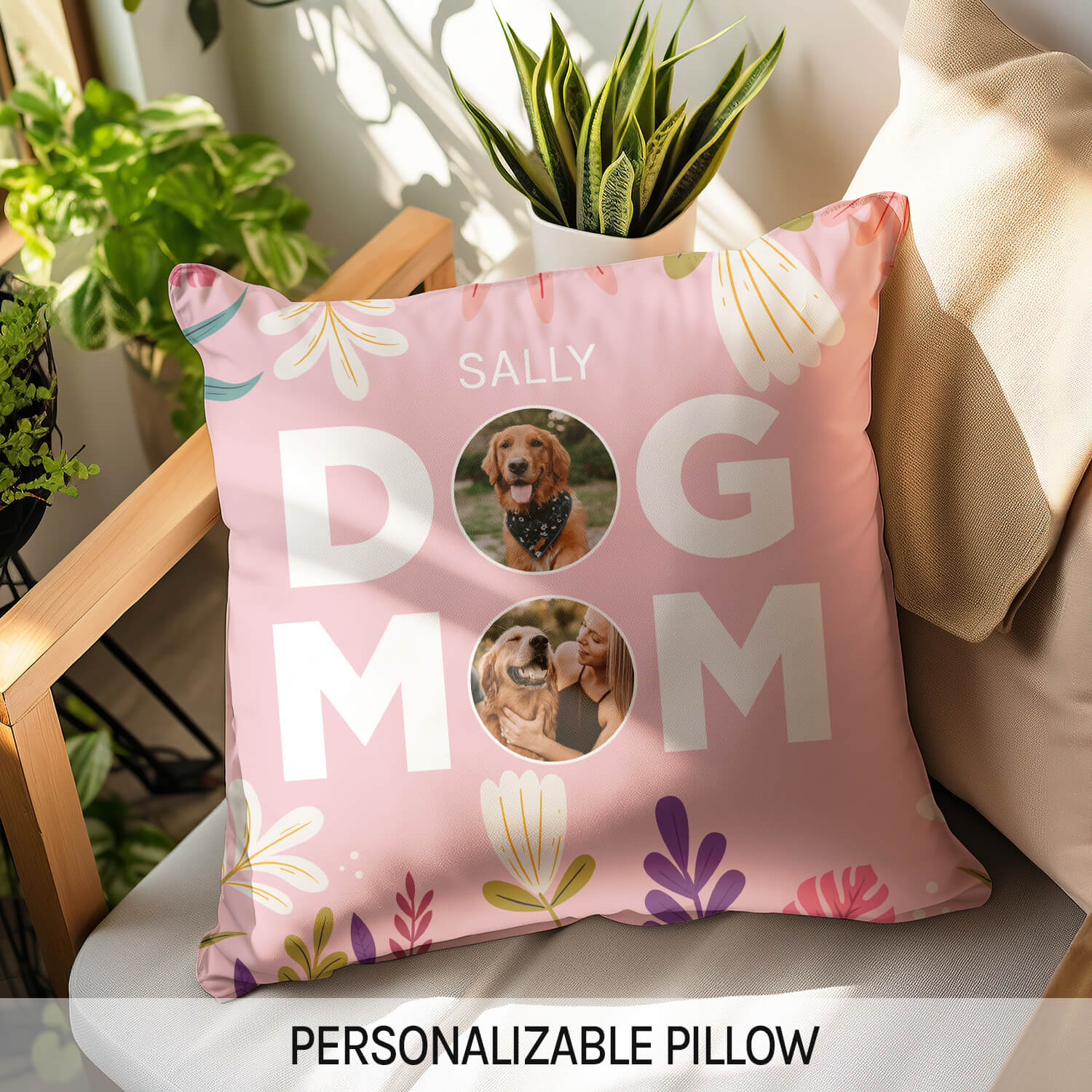 Dog Mom - Personalized Mother's Day, Birthday, Valentine's Day or Christmas gift For Dog Mom - Custom Pillow - Elizabeth Fashions