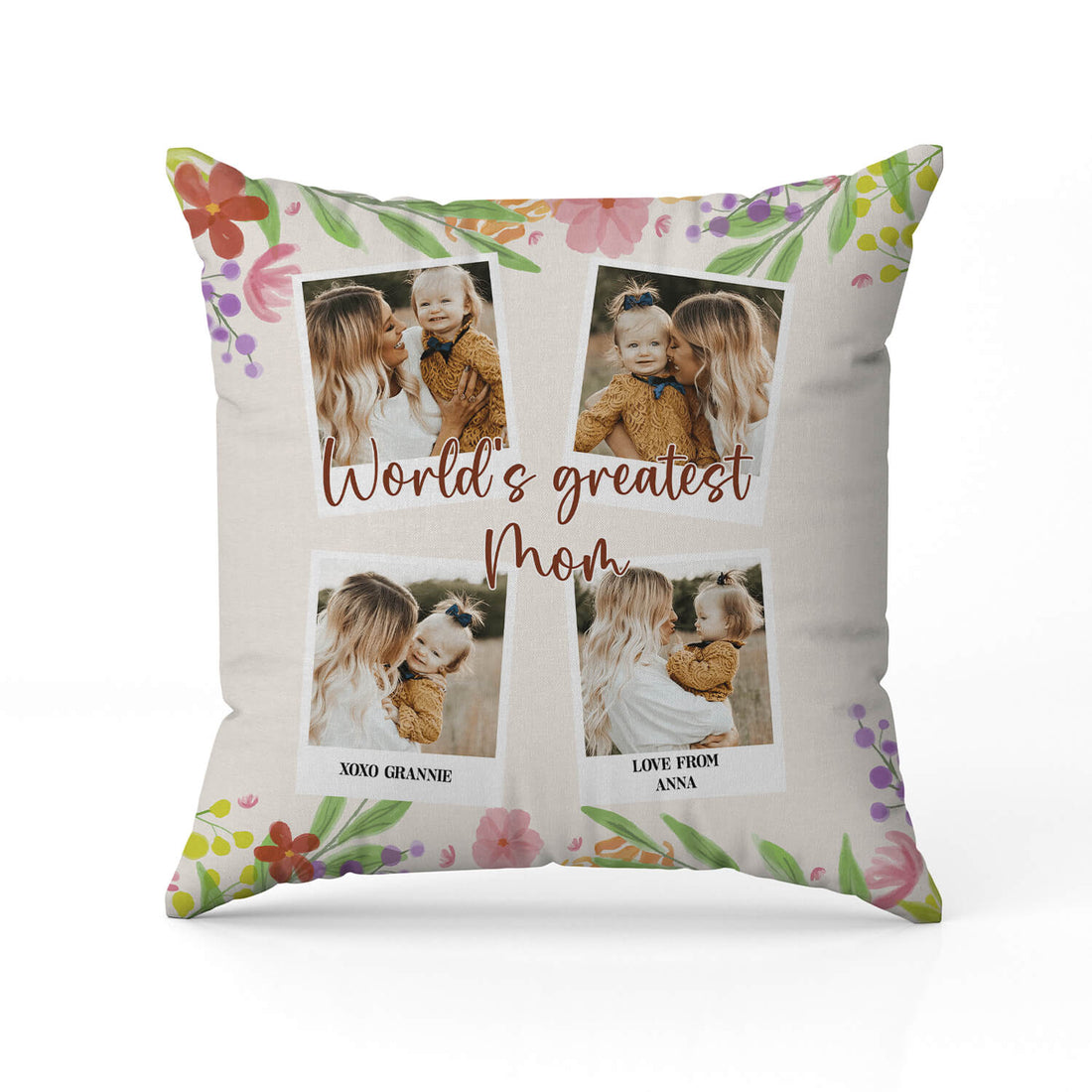 World's Greatest Mom - Personalized Mother's Day, Birthday, Valentine's Day or Christmas gift For Mom - Custom Pillow - Elizabeth Fashions