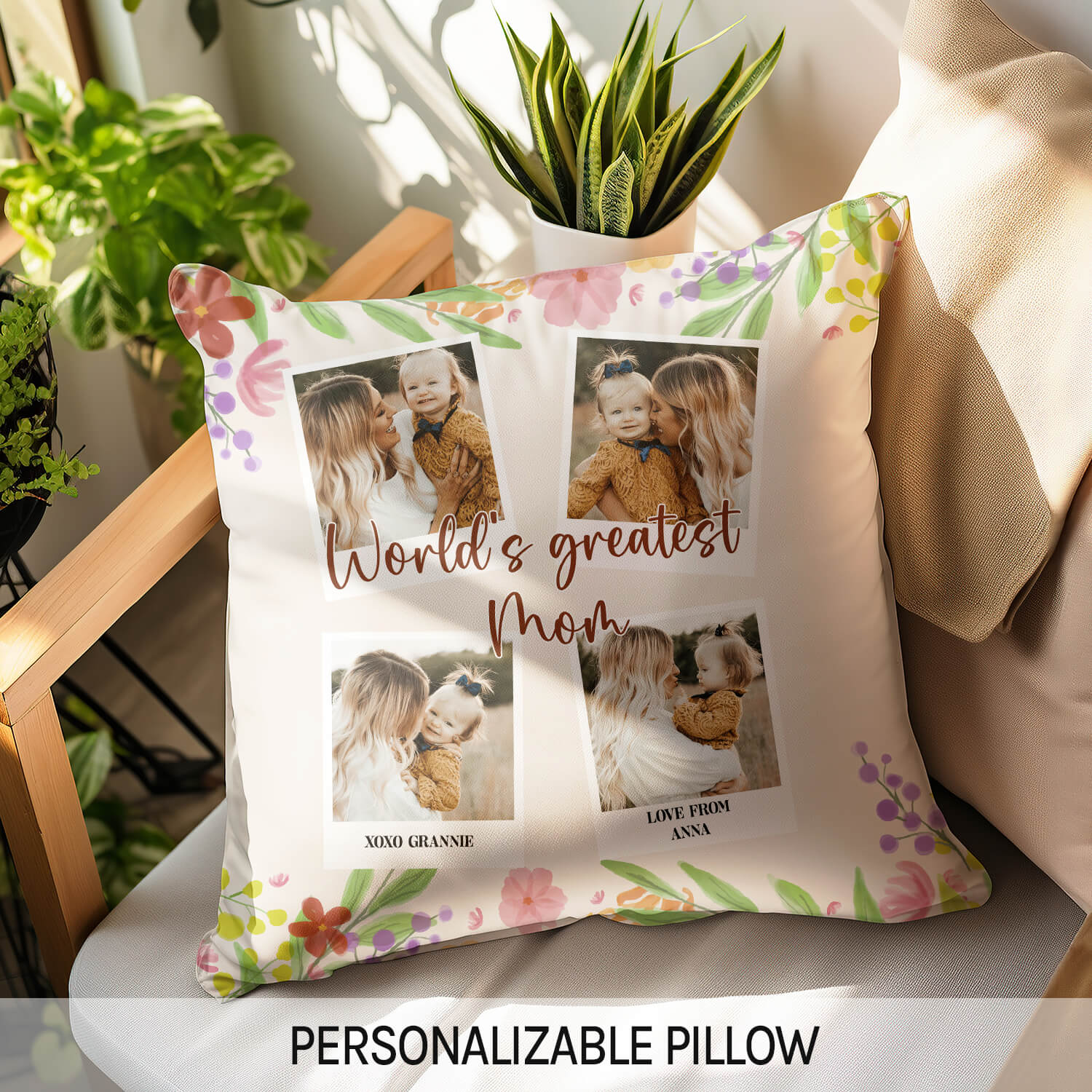 World's Greatest Mom - Personalized Mother's Day, Birthday, Valentine's Day or Christmas gift For Mom - Custom Pillow - Elizabeth Fashions