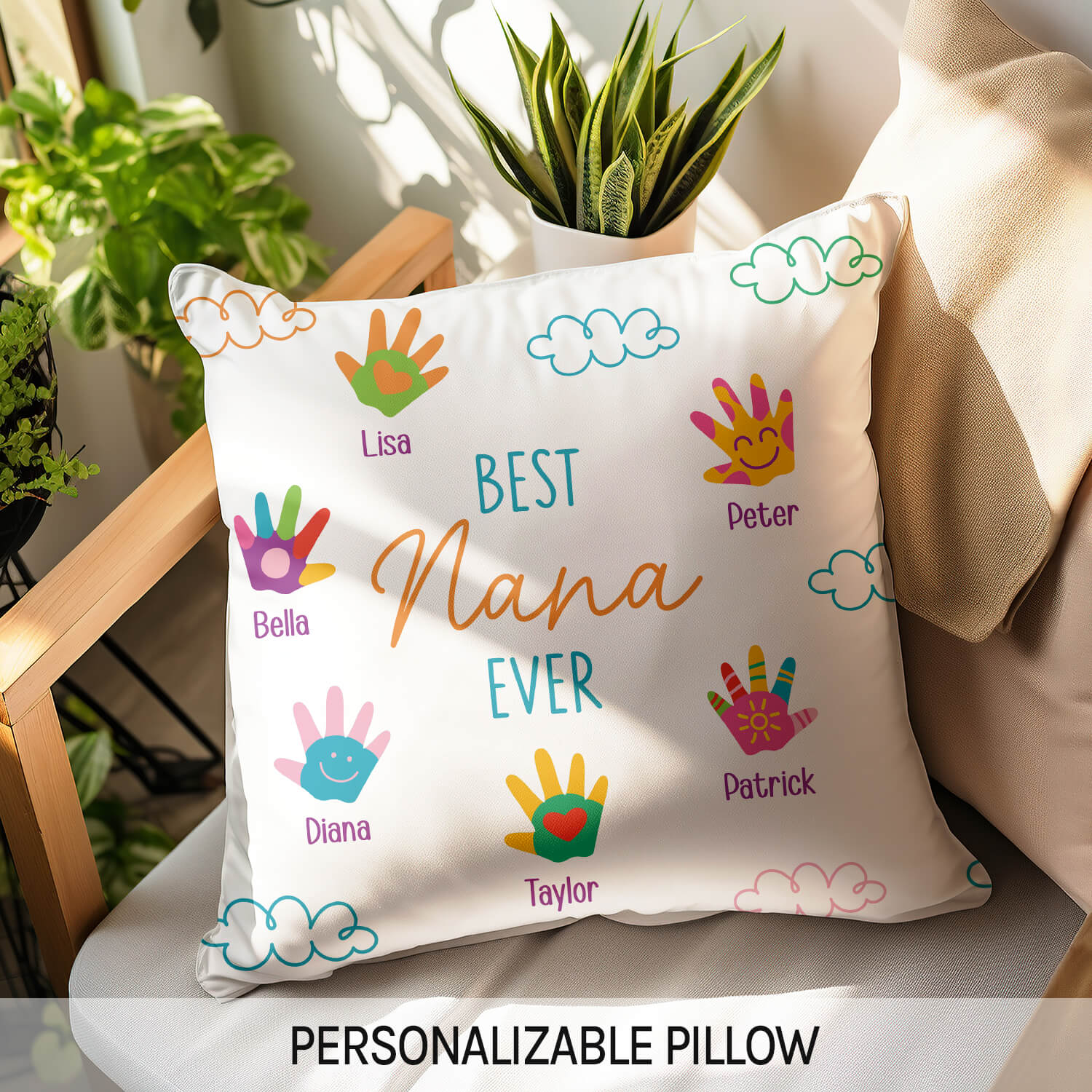 Best Nana Ever - Personalized Mother's Day, Birthday, Valentine's Day or Christmas gift For Grandma - Custom Pillow - Elizabeth Fashions