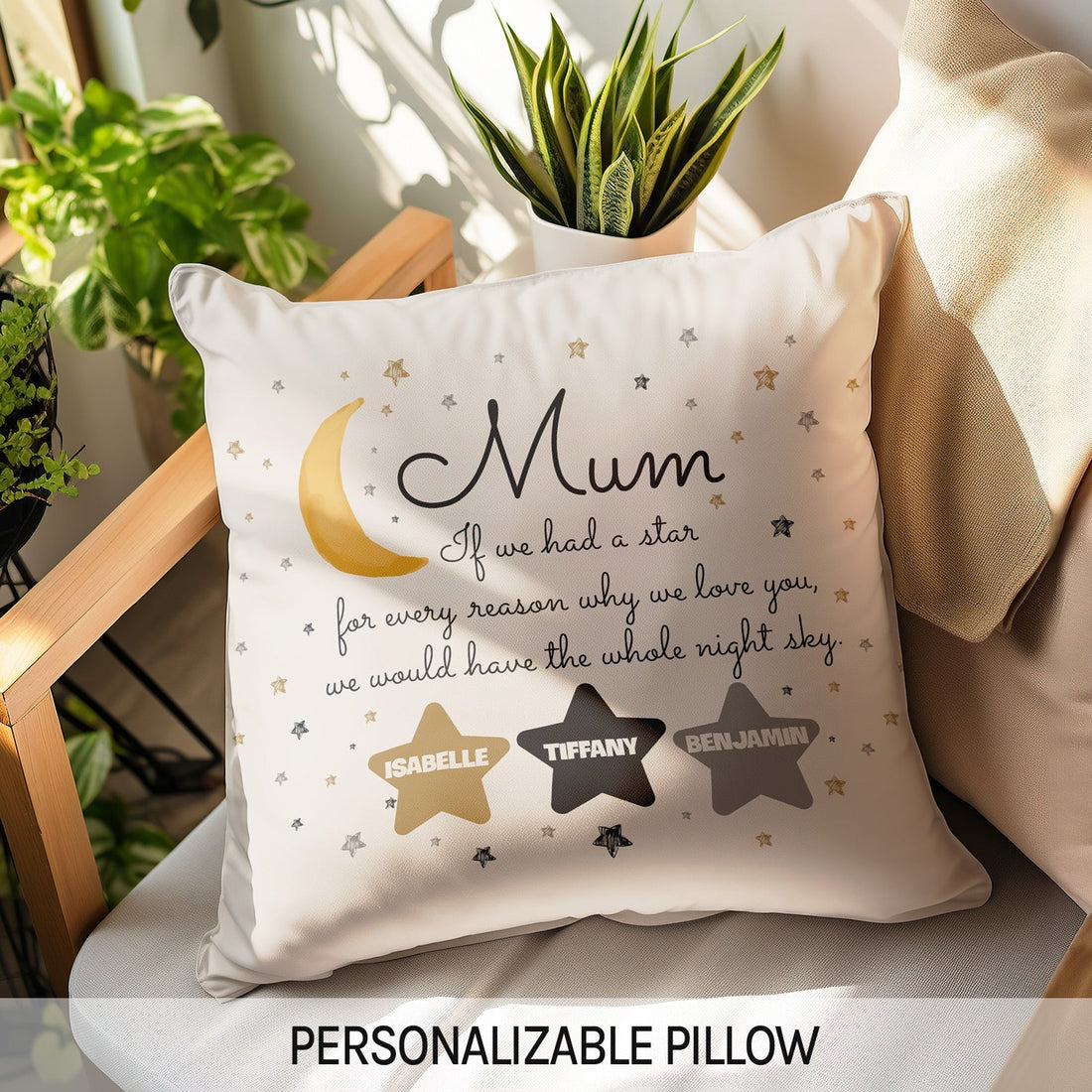 If We Had A Star For Every Reason We Love You - Personalized gift For Mom - Custom Pillow - Elizabeth Fashions