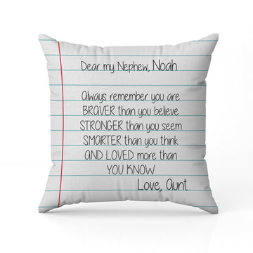 Nephew - Personalized gift For Nephew - Custom Pillow - Elizabeth Fashions