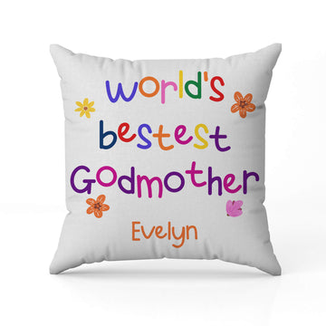 World's Bestest Godmother - Personalized gift For Godmother - Custom Pillow - Elizabeth Fashions