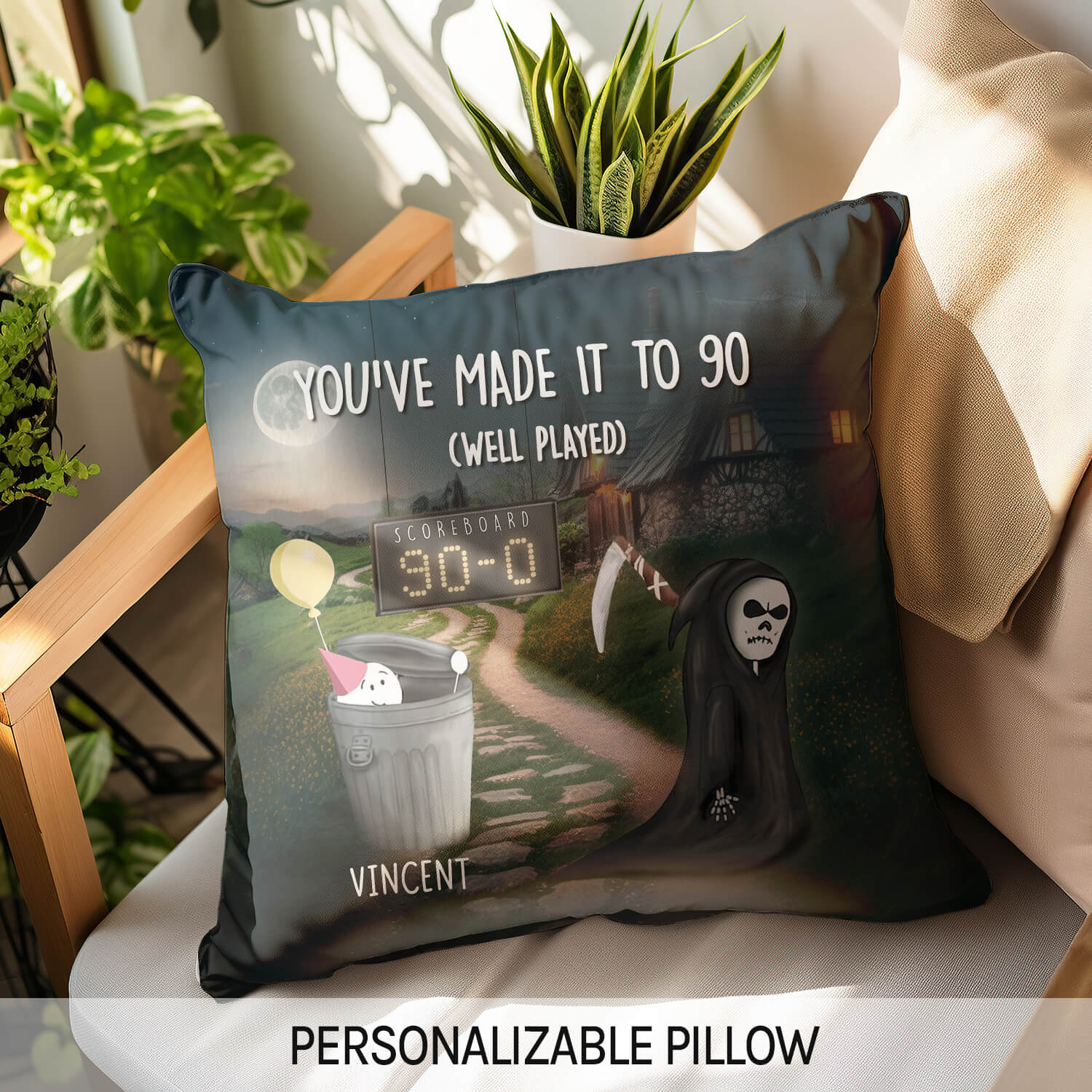 You've Made It To 90 - Personalized 90th Birthday gift For 90 Year Old - Custom Pillow - Elizabeth Fashions