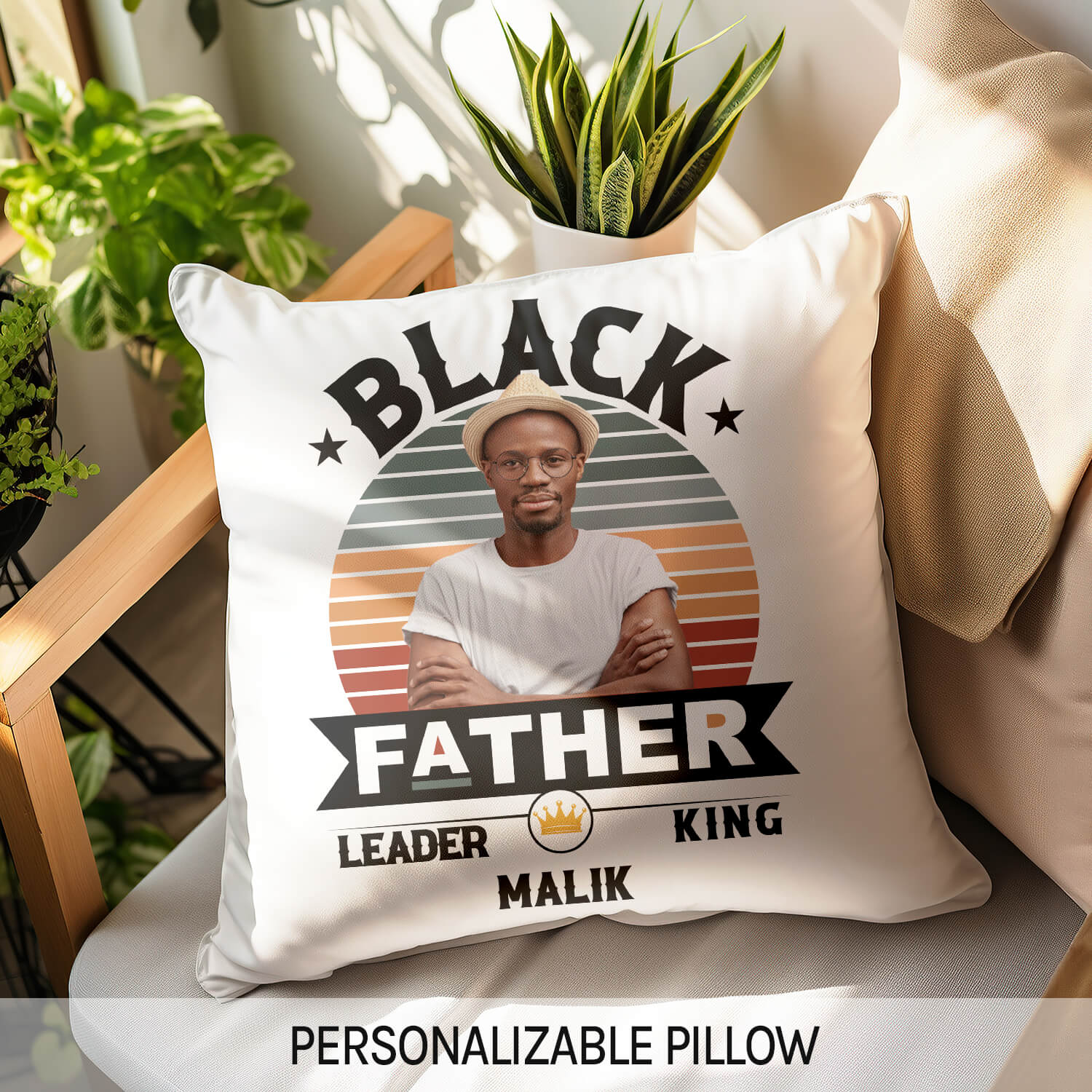 Black Father - Personalized gift For Black Dad - Custom Pillow - Elizabeth Fashions