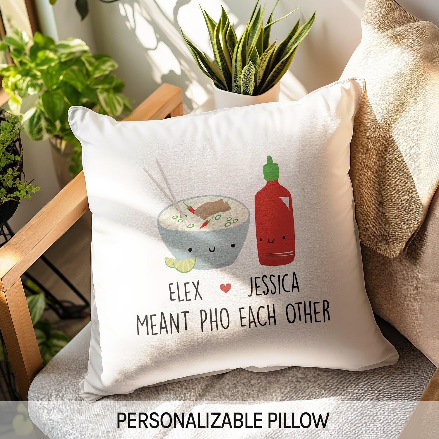 Meant Pho Each Other - Personalized Anniversary or Valentine's Day gift for Husband or Wife - Custom Pillow - Elizabeth Fashions