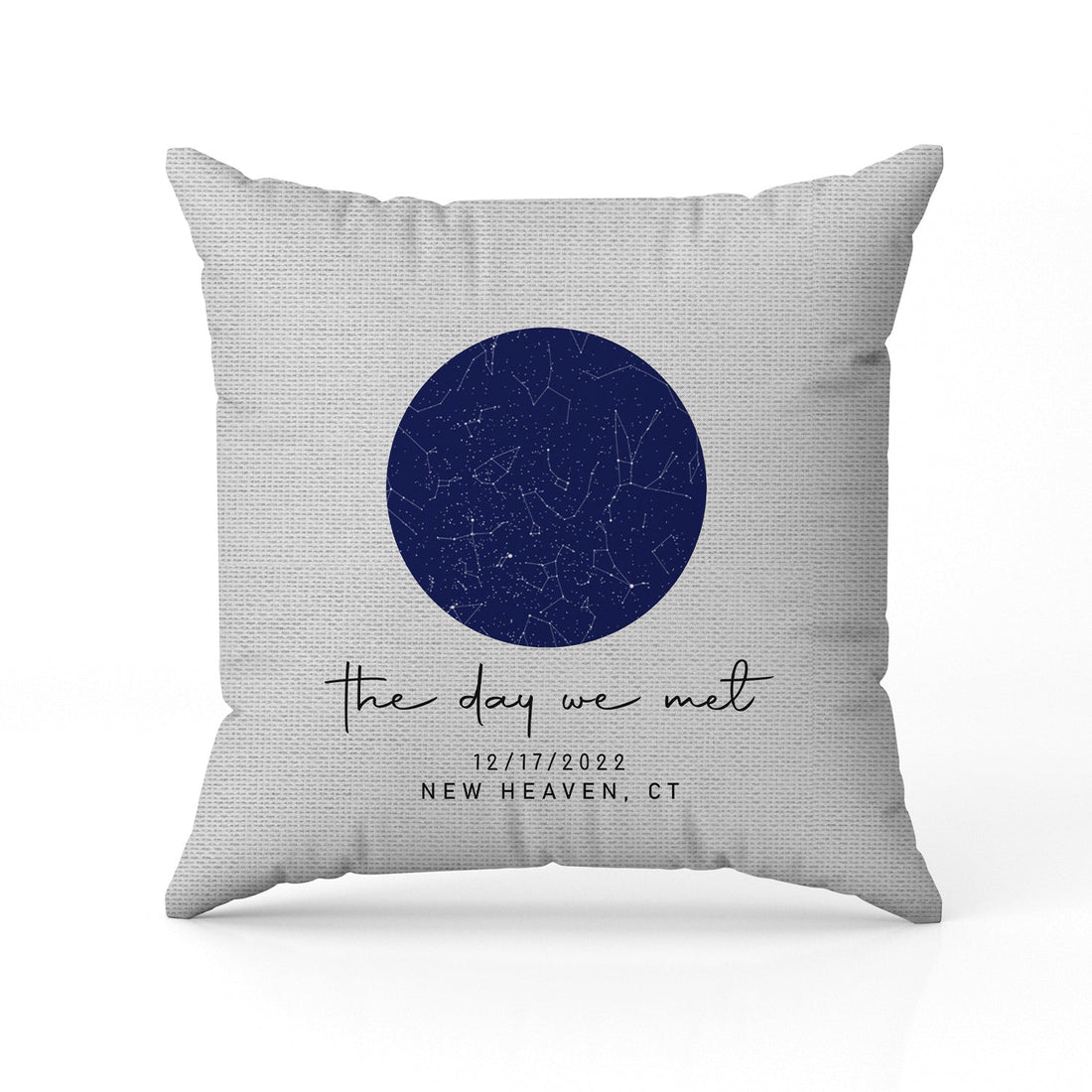 The Day We Met - Personalized Anniversary or Valentine's Day gift for Husband or Wife - Custom Pillow - Elizabeth Fashions