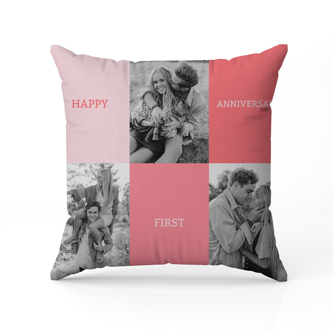 Happy First Anniversary - Personalized 1 Year Anniversary gift for Husband or Wife - Custom Pillow - Elizabeth Fashions