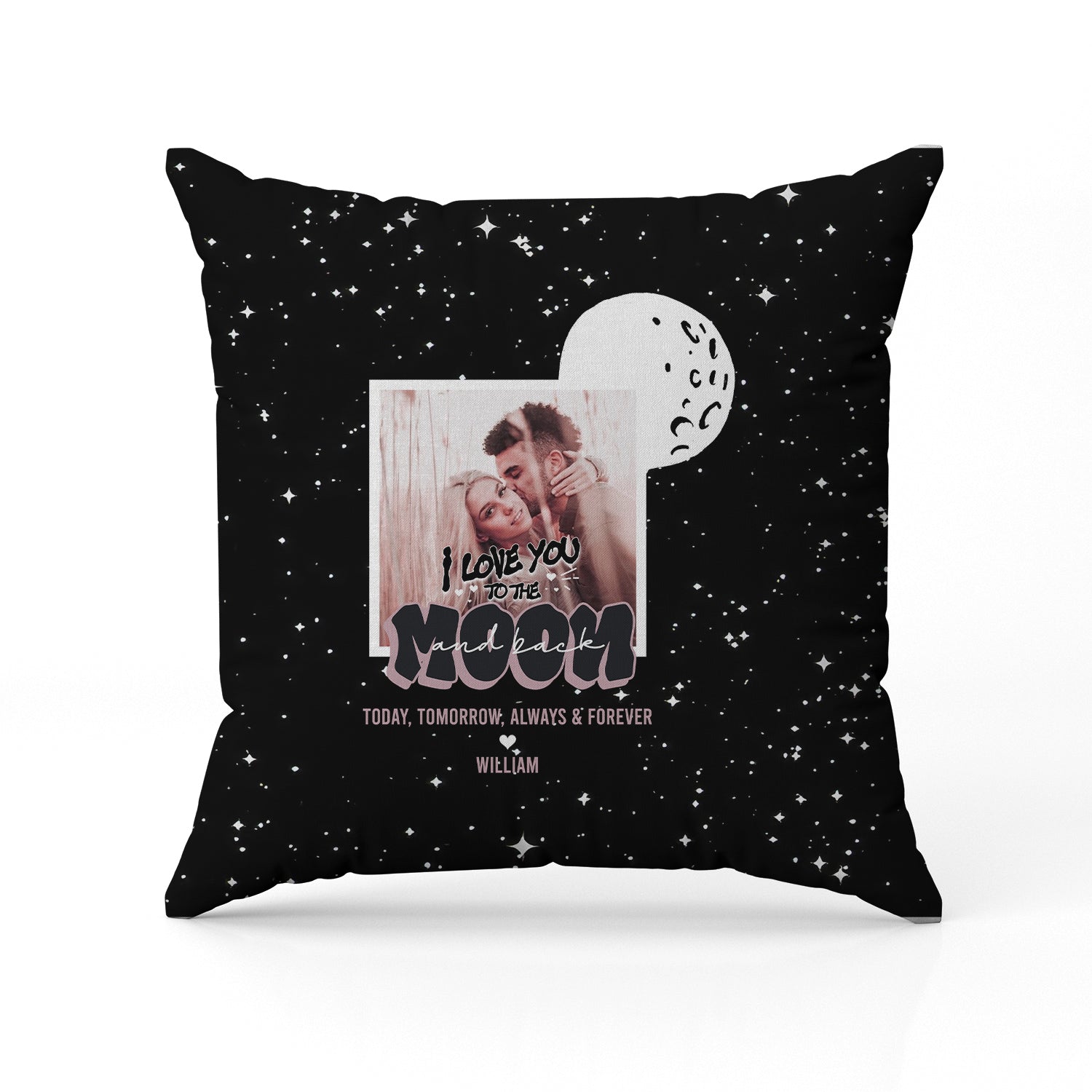Love You To The Moon And Back - Personalized Anniversary or Valentine's Day gift for Husband or Wife - Custom Pillow - Elizabeth Fashions
