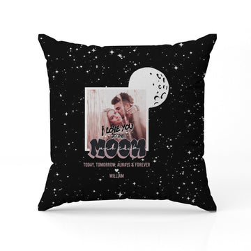 Love You To The Moon And Back - Personalized Anniversary or Valentine's Day gift for Husband or Wife - Custom Pillow - Elizabeth Fashions