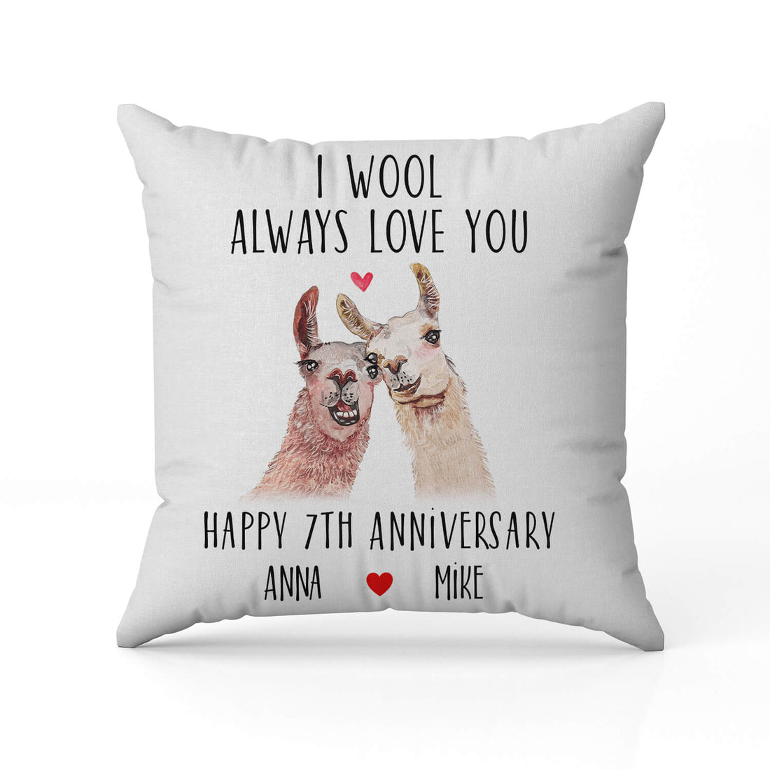 I Wool Always Love You - Personalized 7 Year Anniversary gift for Husband or Wife - Custom Pillow - Elizabeth Fashions