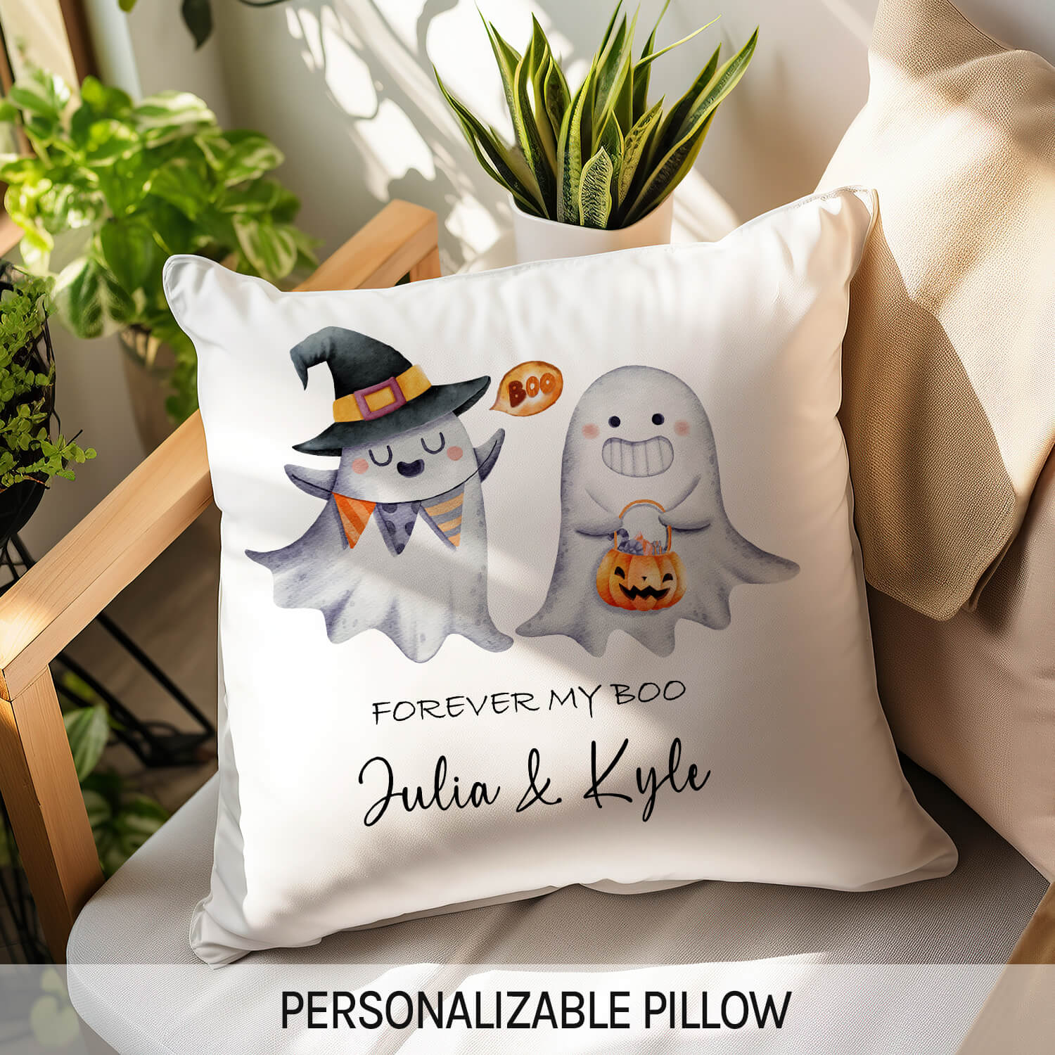 Forever My Boo - Personalized Anniversary or Halloween gift for Boyfriend or Girlfriend - Custom Pillow - Elizabeth Fashions