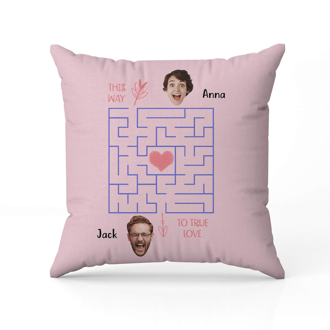 This Way To True Love - Personalized Anniversary, Valentine's Day, Birthday or Christmas gift For Him or Her - Custom Pillow - Elizabeth Fashions