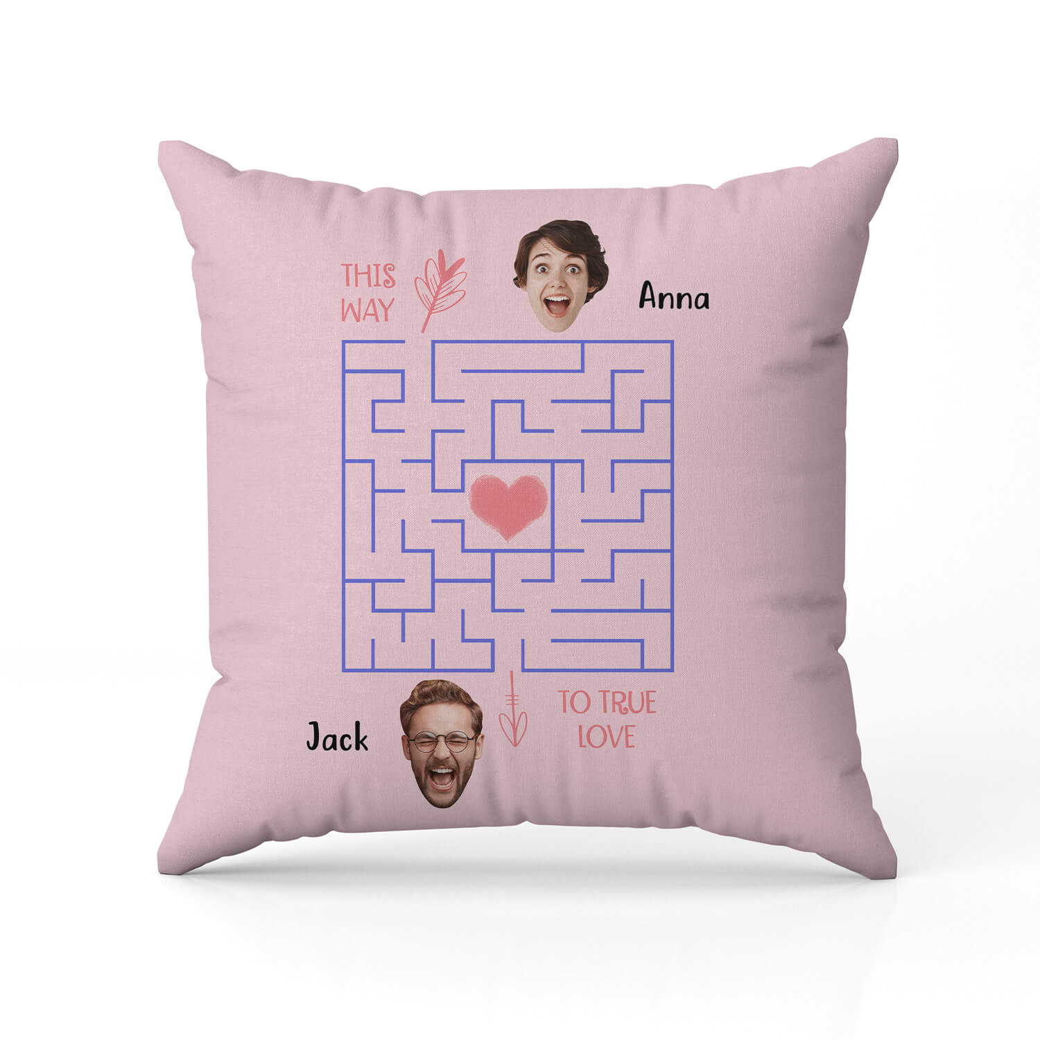 This Way To True Love - Personalized Anniversary, Valentine's Day, Birthday or Christmas gift For Him or Her - Custom Pillow - Elizabeth Fashions