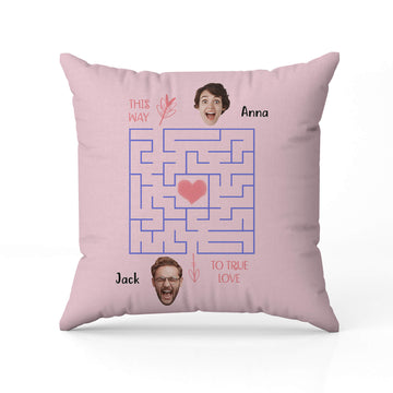 This Way To True Love - Personalized Anniversary, Valentine's Day, Birthday or Christmas gift For Him or Her - Custom Pillow - Elizabeth Fashions