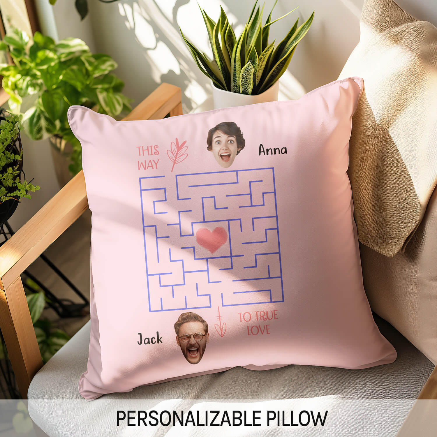 This Way To True Love - Personalized Anniversary, Valentine's Day, Birthday or Christmas gift For Him or Her - Custom Pillow - Elizabeth Fashions