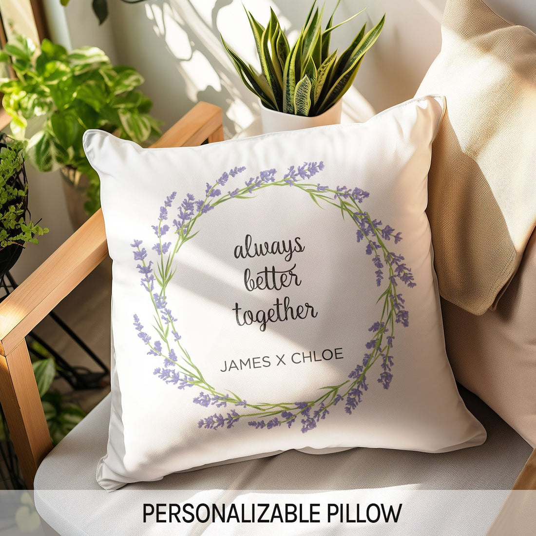 Always Better Together - Personalized Anniversary, Valentine's Day, Birthday or Christmas gift For Him or Her - Custom Pillow - Elizabeth Fashions