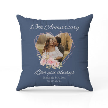 13th Anniversary - Personalized 13 Year Anniversary gift For Husband or Wife - Custom Pillow - Elizabeth Fashions