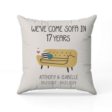We've Come Sofa In 17 Years - Personalized 17 Year Anniversary gift For Husband or Wife - Custom Pillow - Elizabeth Fashions