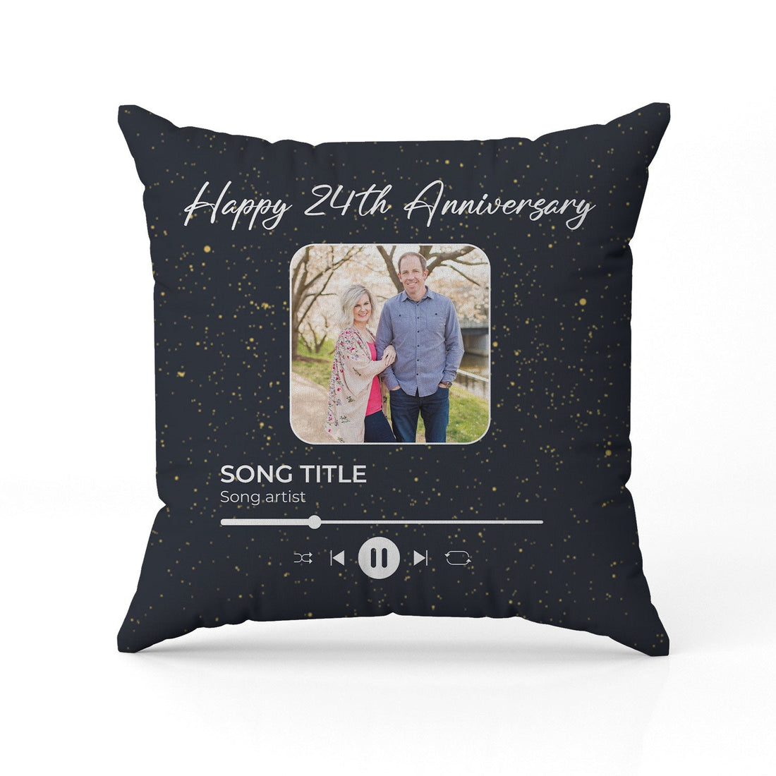 Happy 24th Anniversary Star Map - Personalized 24 Year Anniversary gift For Parents - Custom Pillow - Elizabeth Fashions