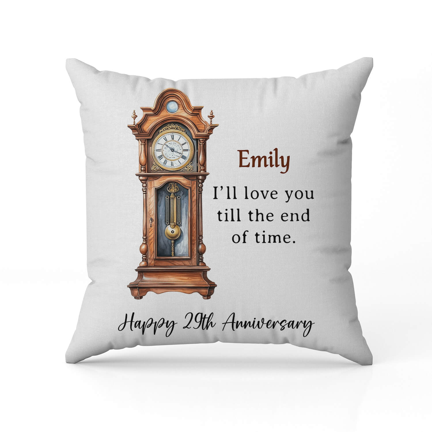 I'll Love You Till The End Of Time - Personalized 27 Year Anniversary gift For Husband or Wife - Custom Pillow - Elizabeth Fashions