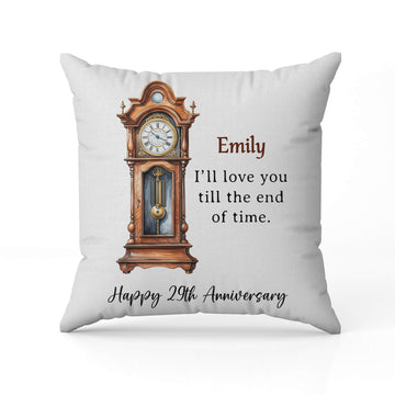 I'll Love You Till The End Of Time - Personalized 27 Year Anniversary gift For Husband or Wife - Custom Pillow - Elizabeth Fashions