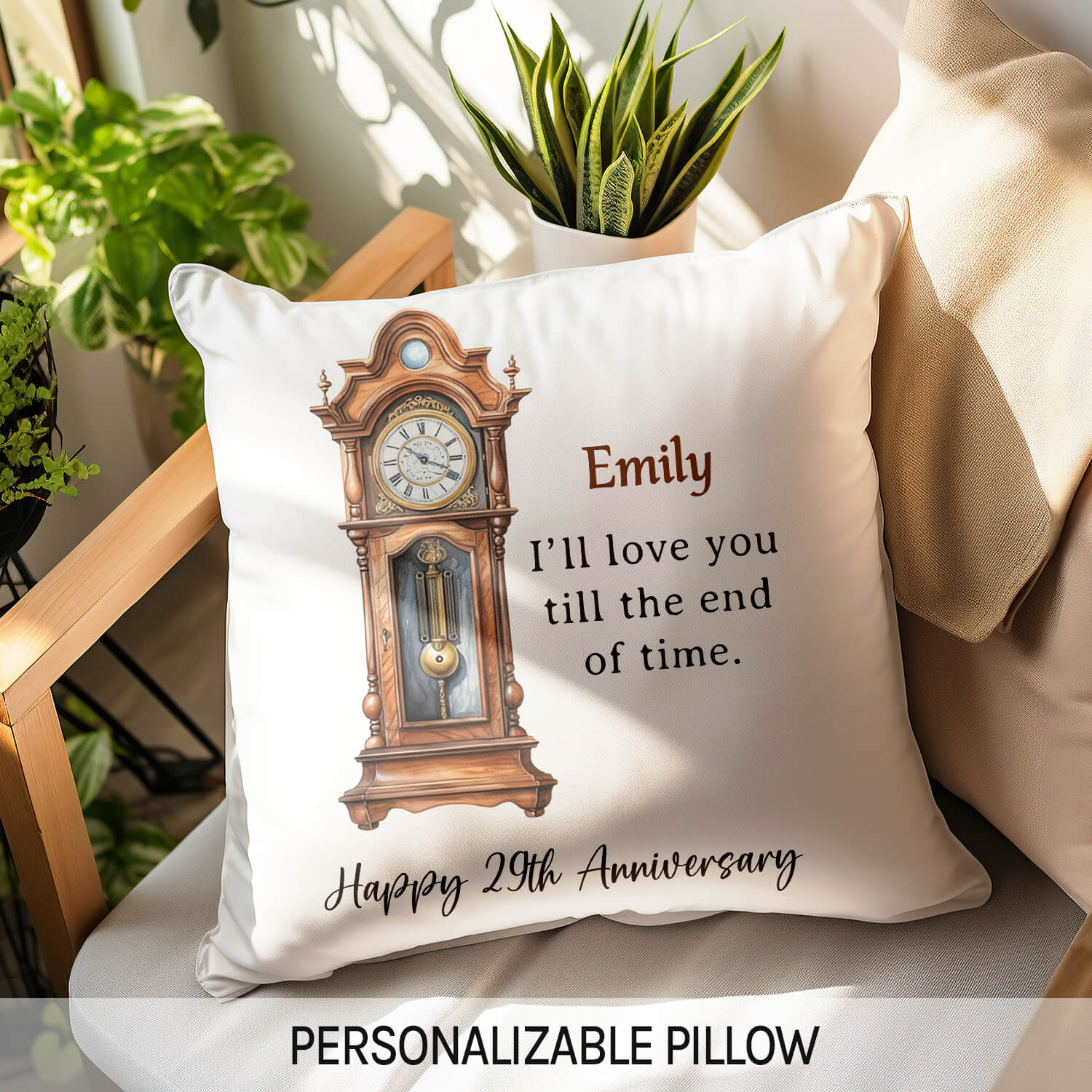 I'll Love You Till The End Of Time - Personalized 27 Year Anniversary gift For Husband or Wife - Custom Pillow - Elizabeth Fashions