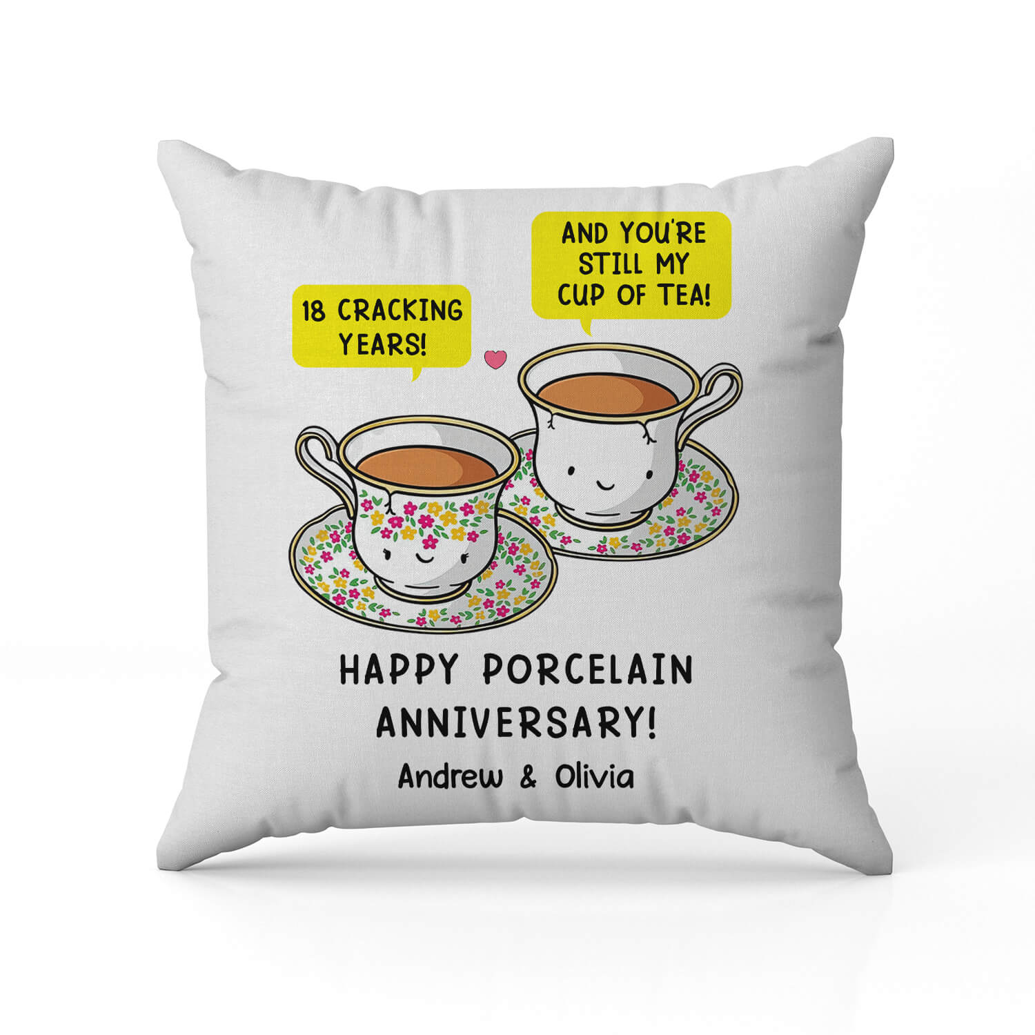 18 Cracking Years - Personalized 18 Year Anniversary gift For Husband or Wife - Custom Pillow - Elizabeth Fashions