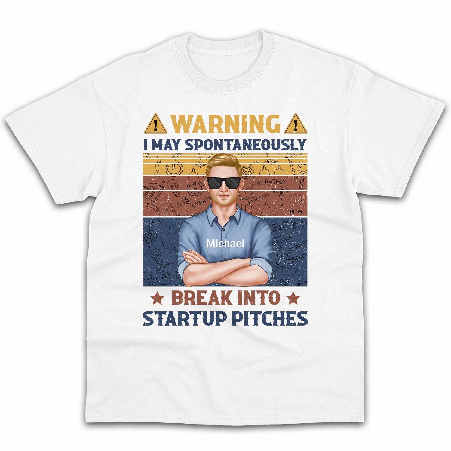 Warning: I may spontaneously break into startup pitches - Personalized Birthday gift for Startup Founder - Custom Tshirt - Elizabeth Fashions