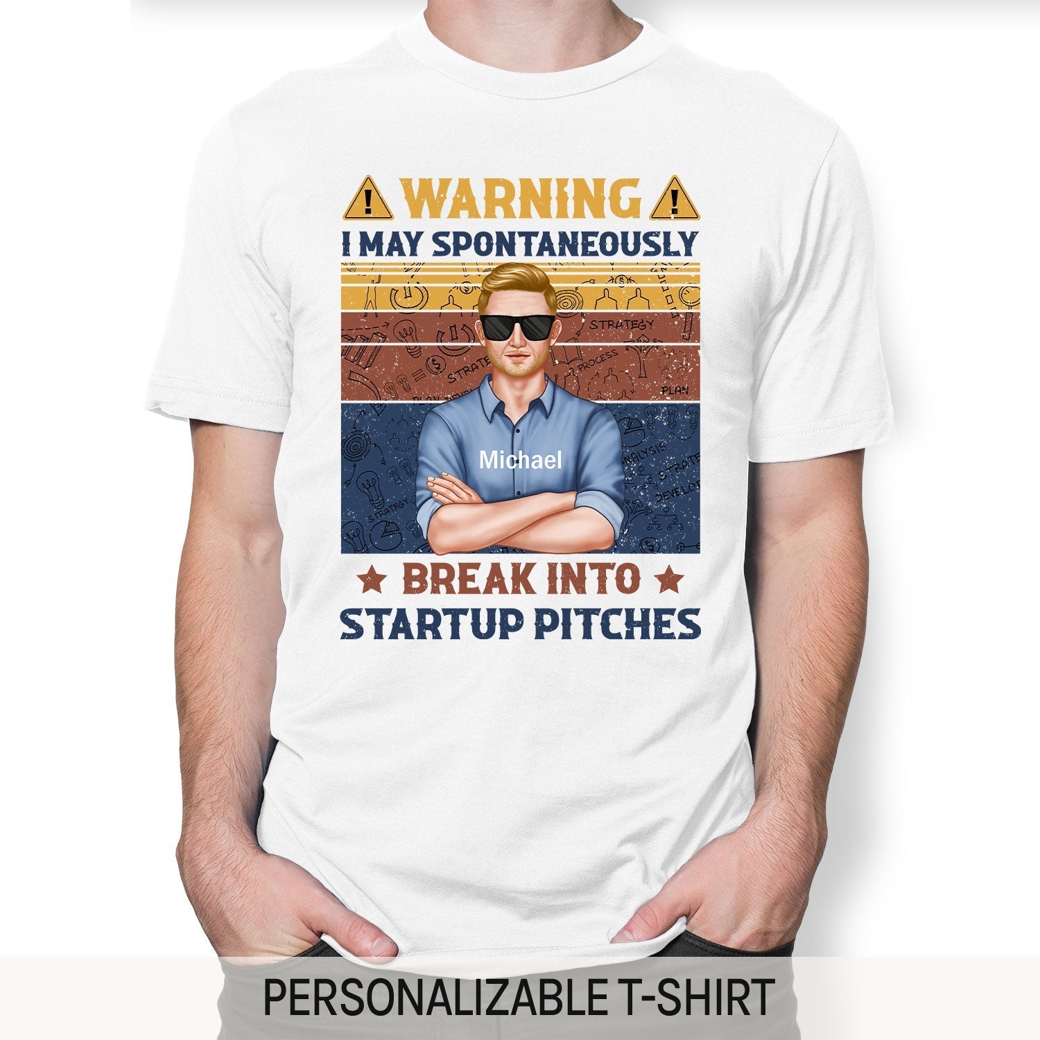 Warning: I may spontaneously break into startup pitches - Personalized Birthday gift for Startup Founder - Custom Tshirt - Elizabeth Fashions
