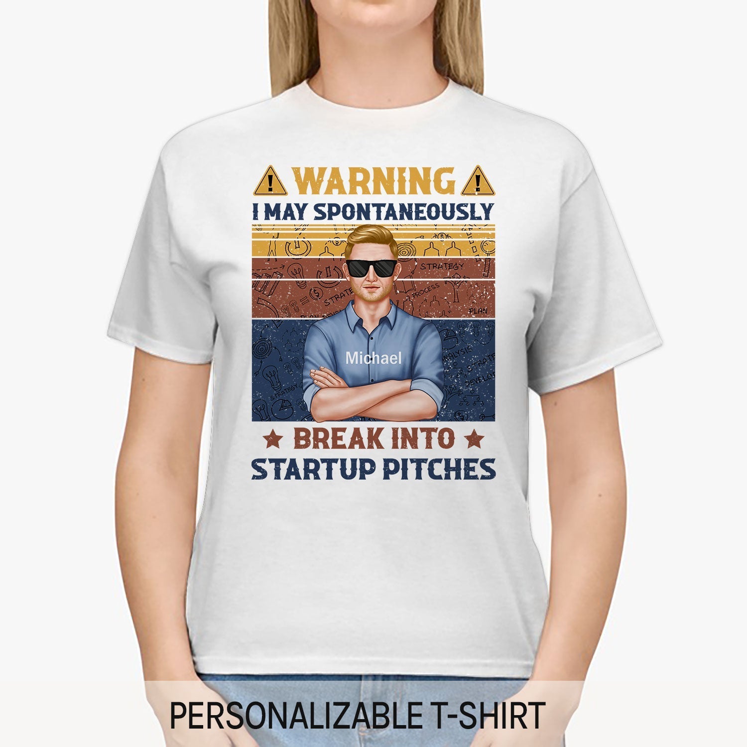 Warning: I may spontaneously break into startup pitches - Personalized Birthday gift for Startup Founder - Custom Tshirt - Elizabeth Fashions