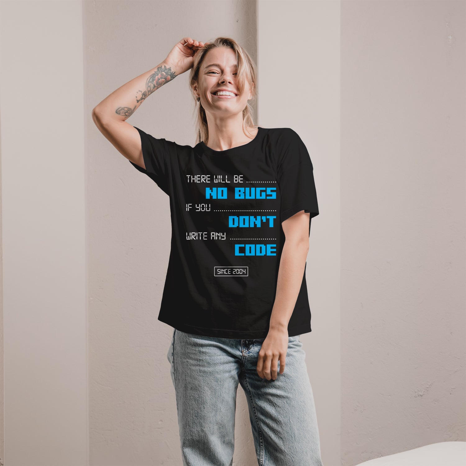 There will be NO BUGS if you DON'T write any CODE - Personalized Birthday gift for Software Engineer - Custom Tshirt - Elizabeth Fashions