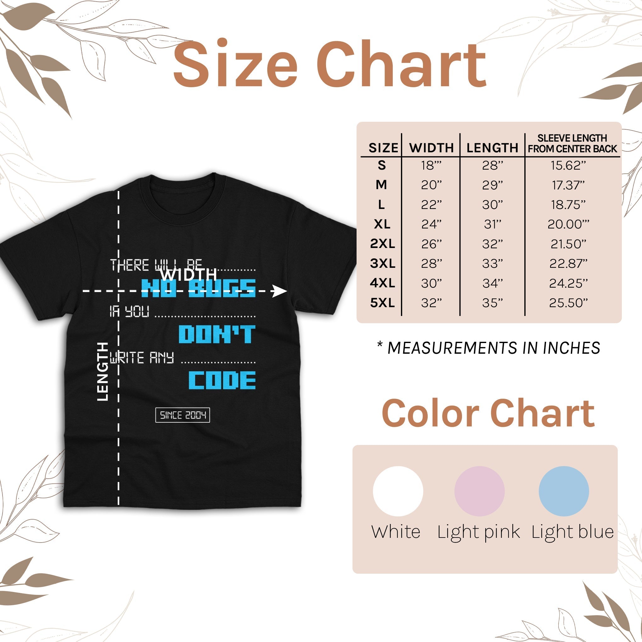There will be NO BUGS if you DON'T write any CODE - Personalized Birthday gift for Software Engineer - Custom Tshirt - Elizabeth Fashions