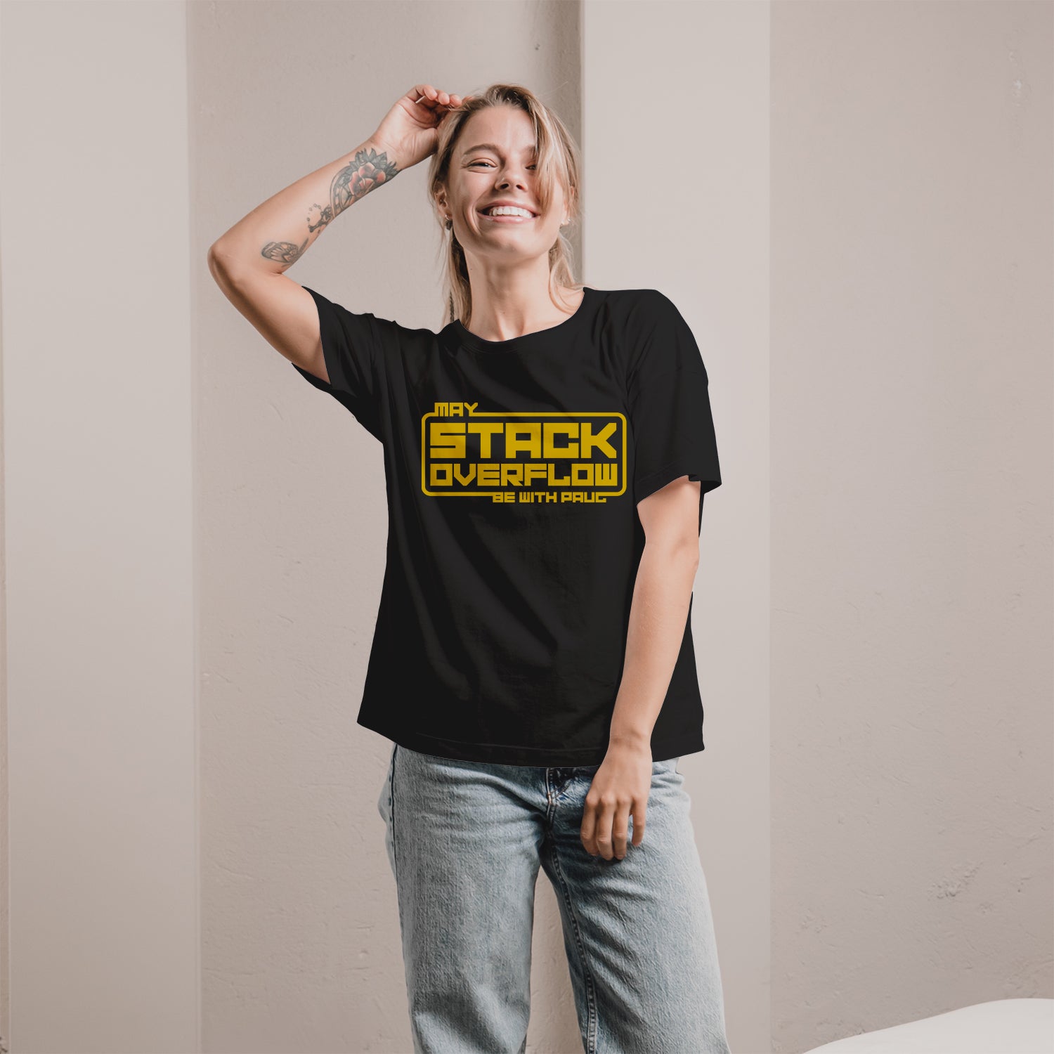 May stack overflow be with you - Personalized Birthday gift for Software Engineer - Custom Tshirt - Elizabeth Fashions