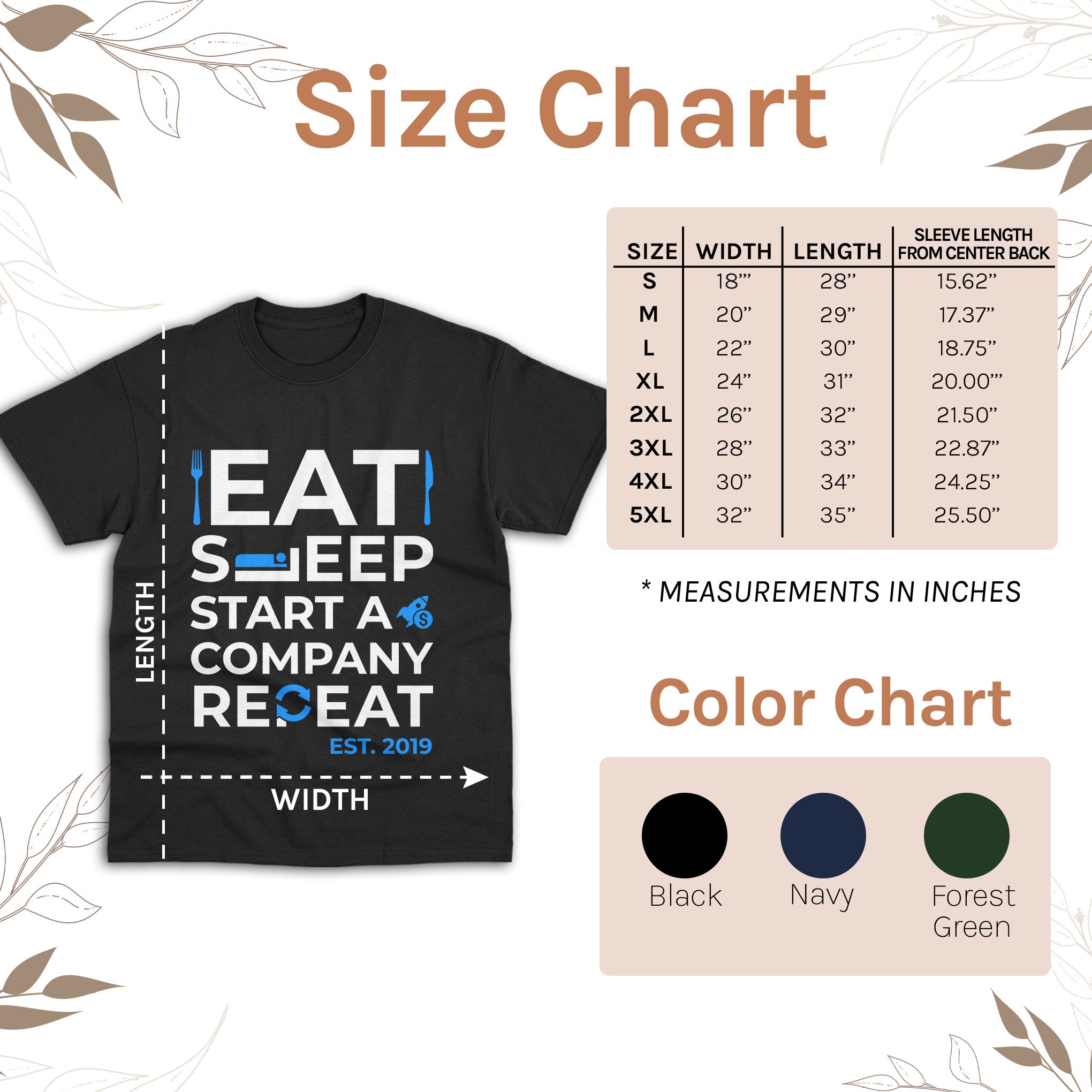 Eat. Sleep. Start a company. Repeat - Personalized Birthday gift for Startup Founder - Custom Tshirt - Elizabeth Fashions